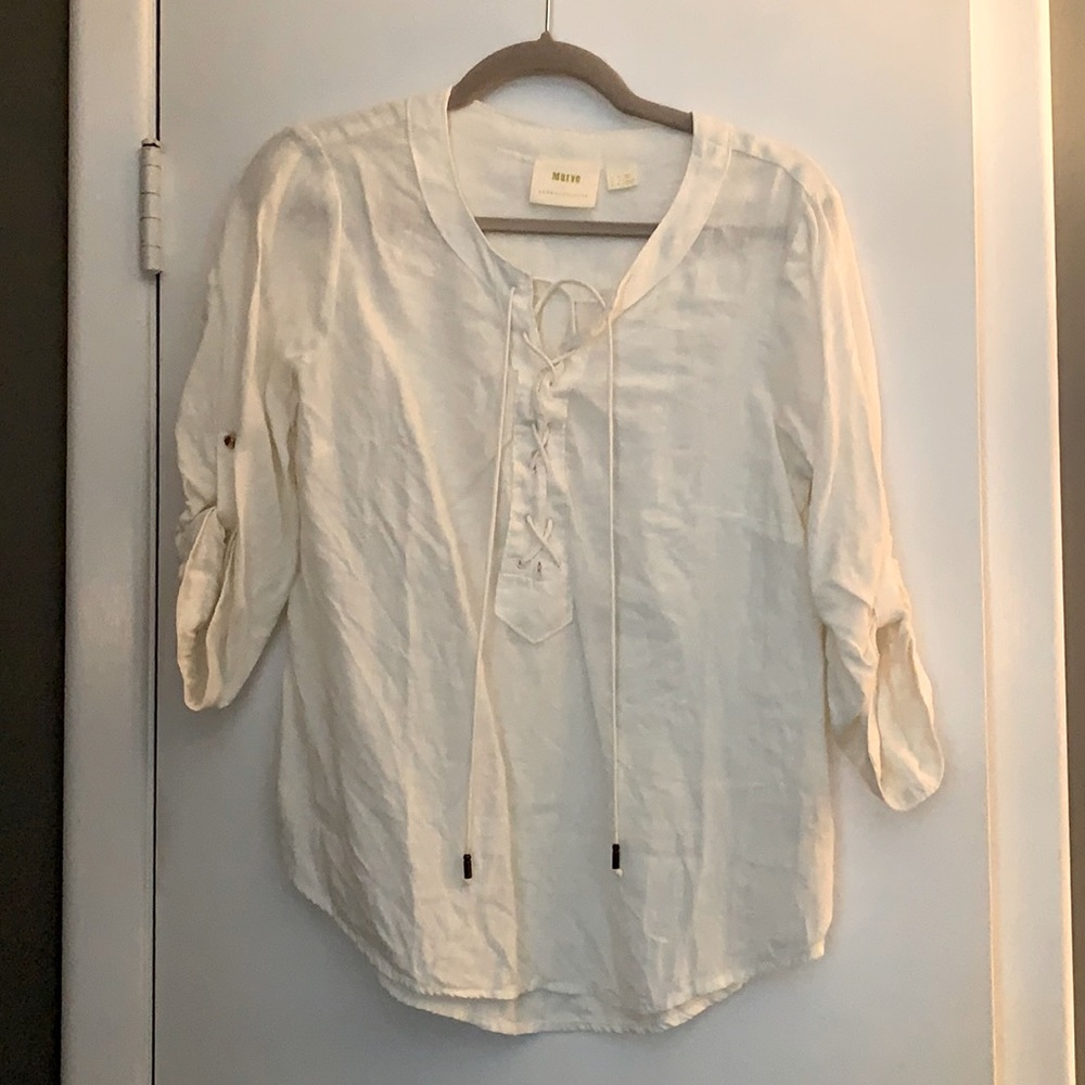 Linen Anthropologie Blouse